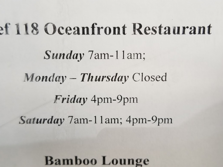 Reef 118 Oceanfront Restaurant